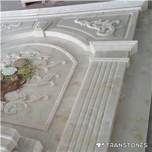 Craved Translucent Polished Onyx Wall Panel