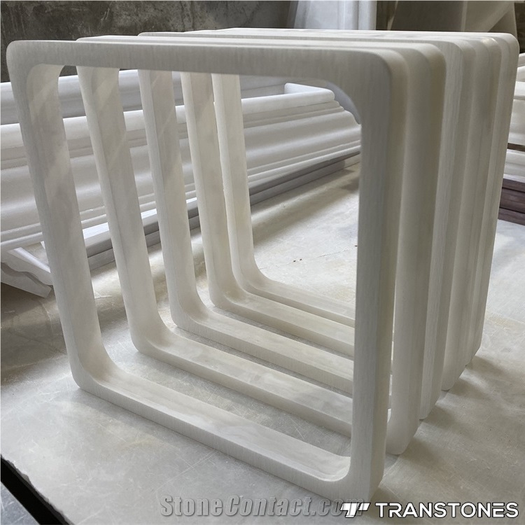 Customized Size Polished Artificial White Onyx Sheet