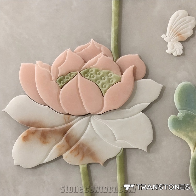 Decorated Translucent Pink Faux Onyx Sheet