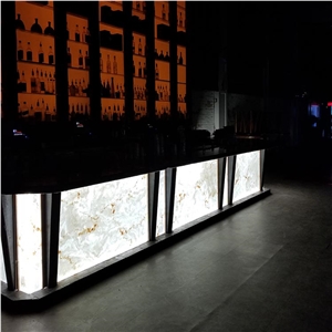 Faux Stone Panels for Backlit Bar Counters