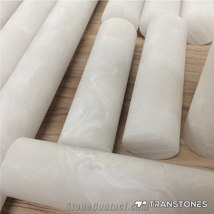 Honed Faux Alabaster Customize Column Design for Home