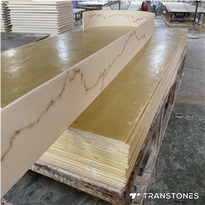 Honed Translucent Curved Alabaster Building Stone Honed Translucent Curved Alabaster Building Stone