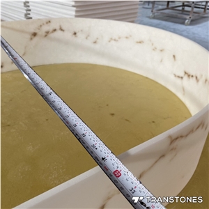 Honed Translucent Curved Alabaster Building Stone