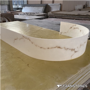 Honed Translucent Curved Alabaster Building Stone