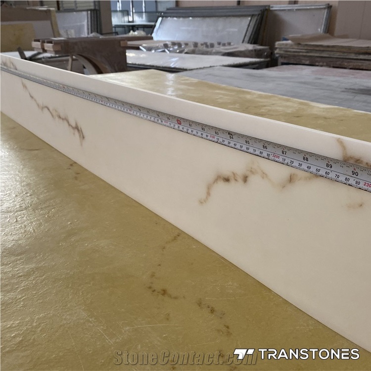 Honed Translucent Curved Alabaster Building Stone