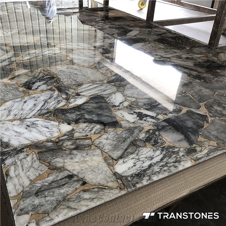 New Design Translucent Black Artificial Onyx Sheet