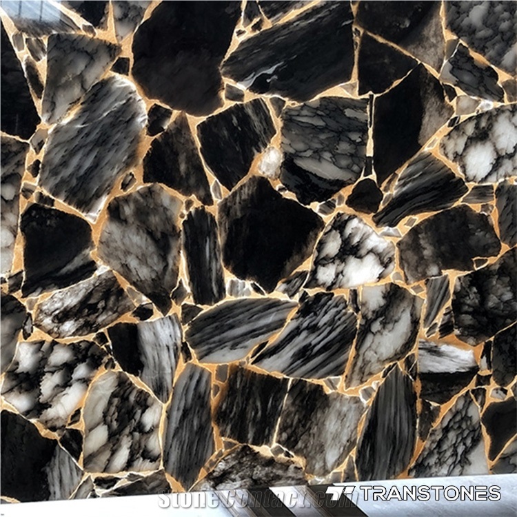 New Design Translucent Black Artificial Onyx Sheet