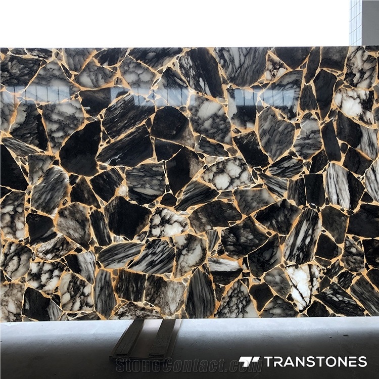 New Design Translucent Black Artificial Onyx Sheet