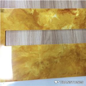 Polish Yellow Onyx Alabaster Slab Customized Design