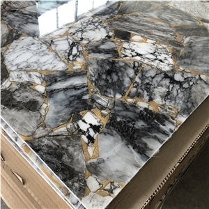 Polished Faux Onyx for Kitchen Wall