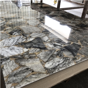 Polished Faux Onyx for Kitchen Wall