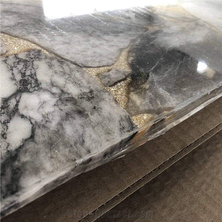 Polished Faux Onyx for Kitchen Wall