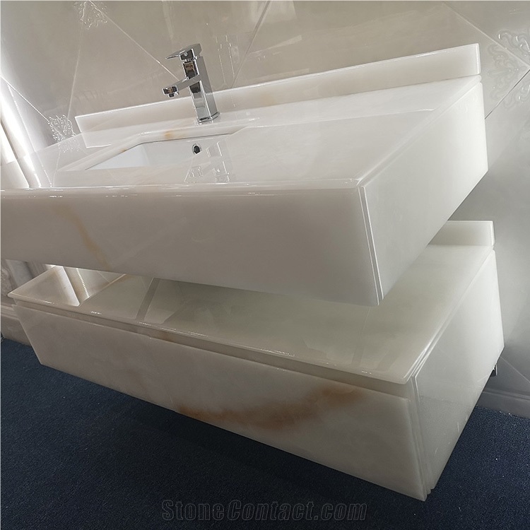 Translucent Faux Alabaster Vanity Top