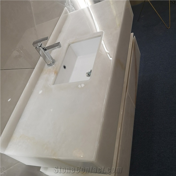 Translucent Faux Alabaster Vanity Top