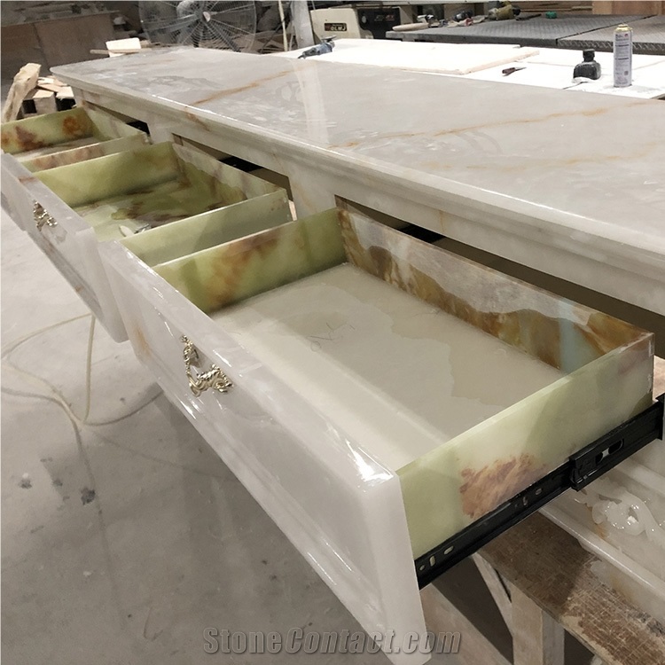 Translucent Faux Alabaster Vanity Top