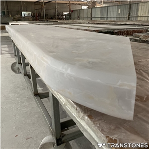 Translucent Polished Faux Alabaster Bar Counter Top