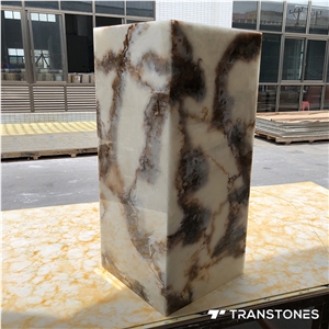 Translucent Polished Faux Alabaster Lighting Box