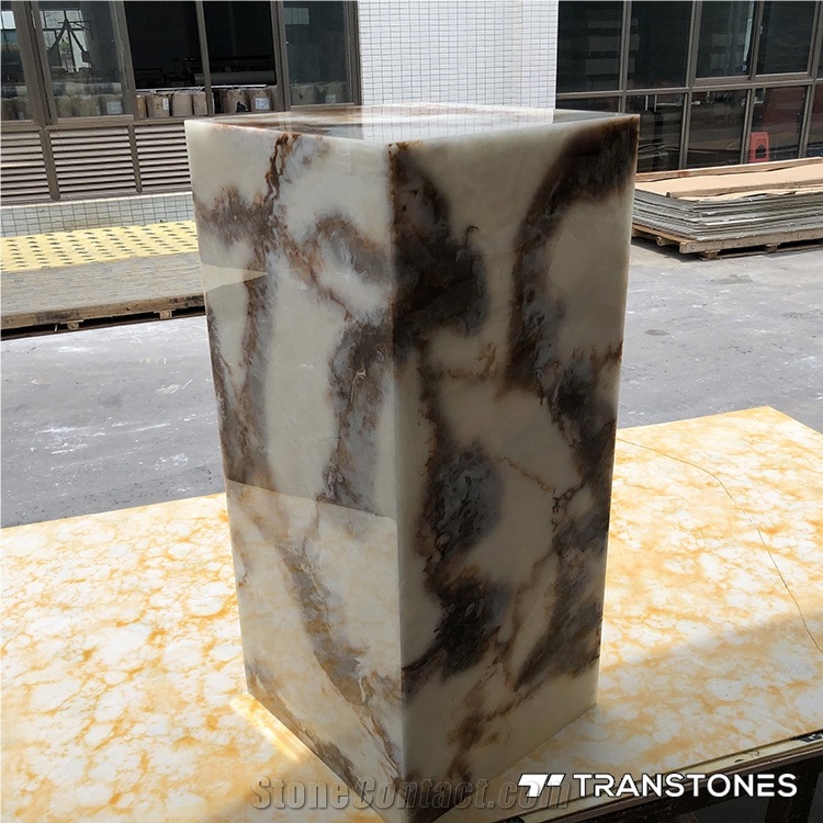 Translucent Polished Faux Alabaster Lighting Box