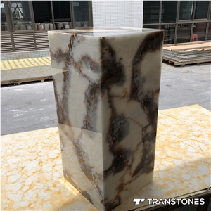 Translucent Polished Faux Alabaster Lighting Box
