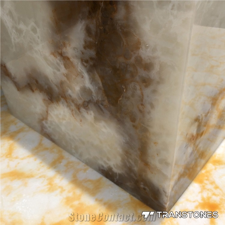 Translucent Polished Faux Alabaster Lighting Box