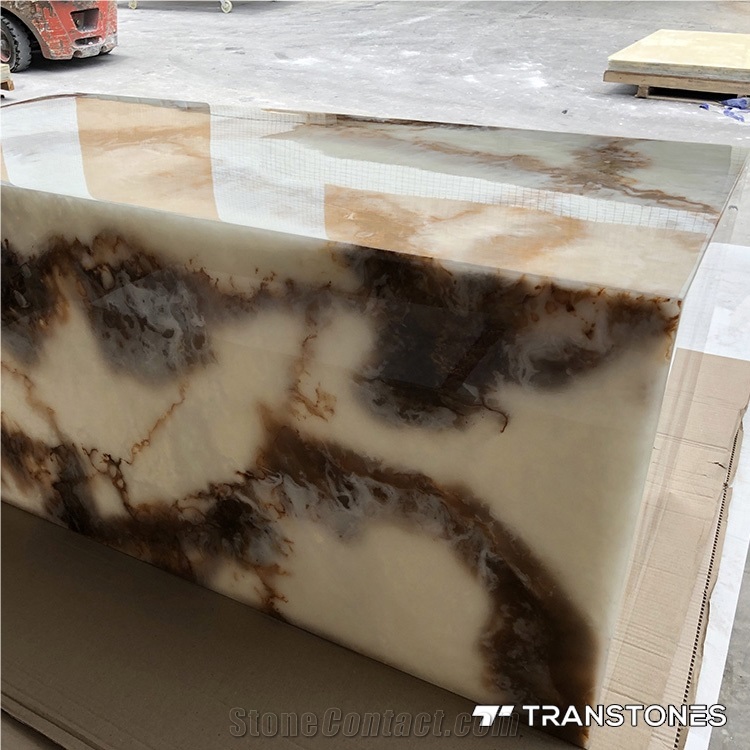 Translucent Polished Faux Alabaster Lighting Box