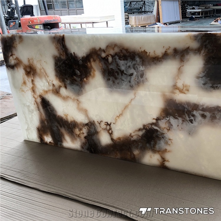 Translucent Polished Faux Alabaster Lighting Box
