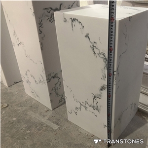 Translucent Polished White Faux Onyx Lighting Box