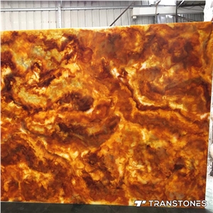Yellow Translucent Faux Onyx Wall Slabs for Home Decors
