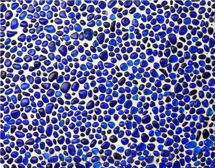Dark Blue-4908 Glass Pebble Mosaic