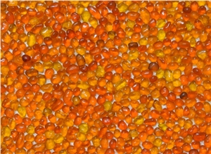 Orange Crystal-4903 Glass Pebble Mosaic
