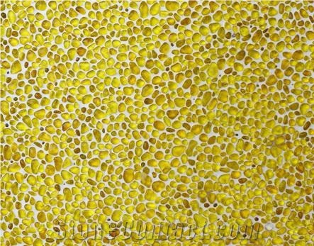 Yellow Crystal-4909 Glass Pebble Mosaic