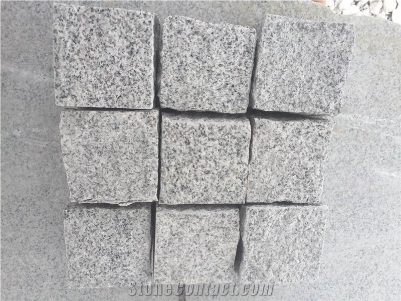 G603 New Bianco Crystal Grey Paving Cube Stone