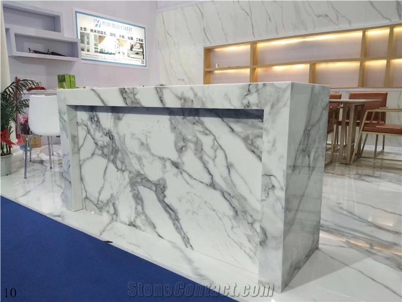 Arabescato White Marble Stone Worktop Desk Tops