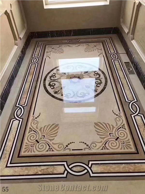 Ariston White Marble Waterjet Tile Medallion