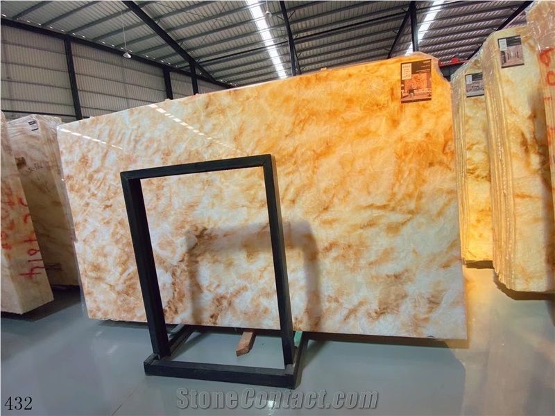 China Ambar Onyx Slab Wall Floor Tiles Vanity Use