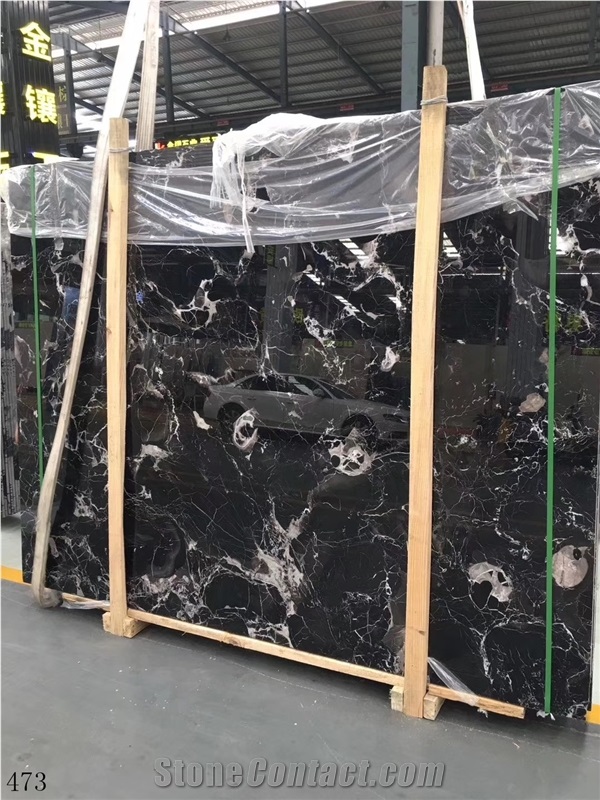 China Century Black Ice Marble Slab Walling Tiles