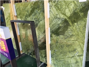 China Dandong Green Marble Slab Tiles Vanity Use