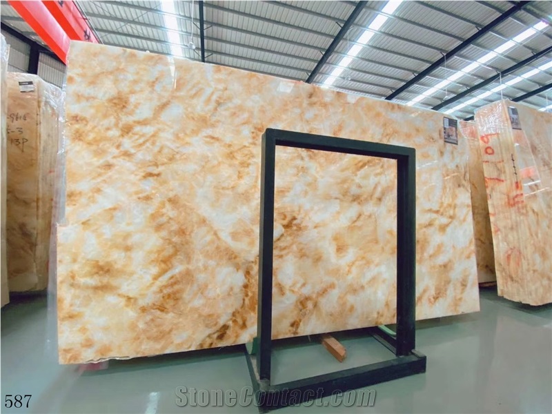 China Gold Onyx Yellow Onix Slab Ktichen Tile Wall