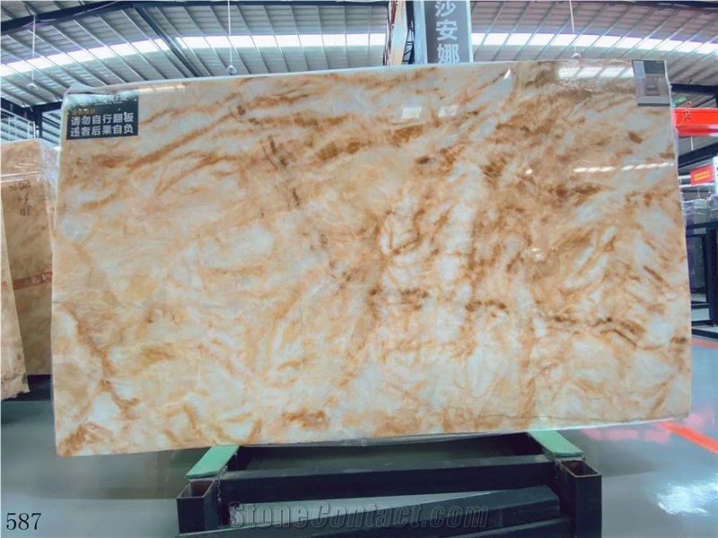 China Gold Onyx Yellow Onix Slab Ktichen Tile Wall