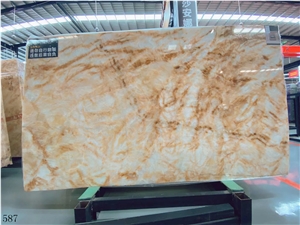 China Gold Onyx Yellow Onix Slab Ktichen Tile Wall