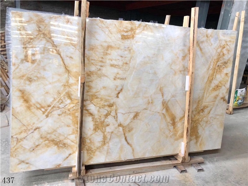 China Golden Jade Slab Wall Floor Tiles Vanity Use