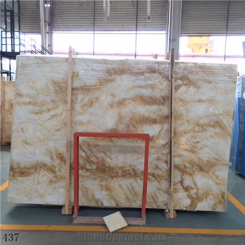 China Golden Jade Slab Wall Floor Tiles Vanity Use