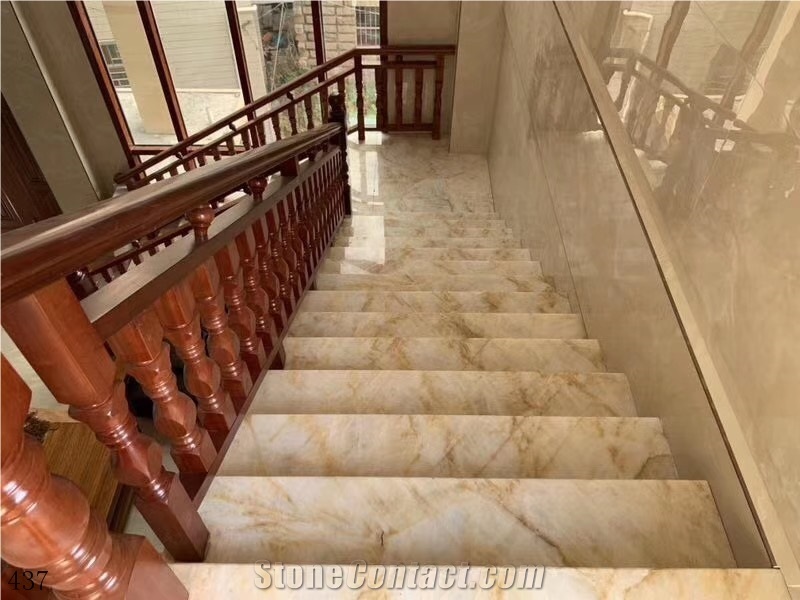 China Golden Jade Slab Wall Floor Tiles Vanity Use