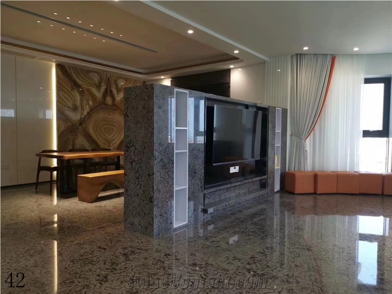 China Kolon Grey Marble Slab Tiles Wall Caldding
