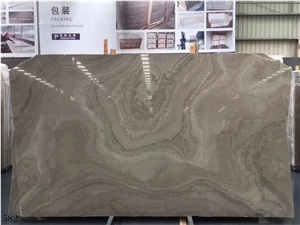Coffee Grain Brown Wood Vein Marble Cross Cut Slab