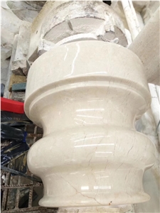 Dehbid Beige Marble Stone Hollow Column Pilasters