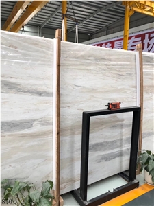 Eurasian White Wood Grain Marble Slab Tile Stone