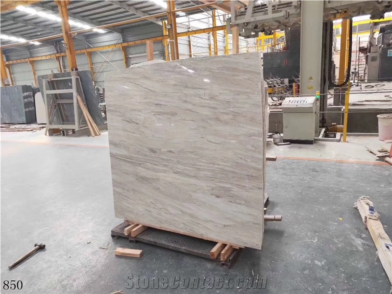 Eurasian White Wood Grain Marble Slab Tile Stone
