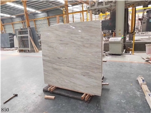 Eurasian White Wood Grain Marble Slab Tile Stone