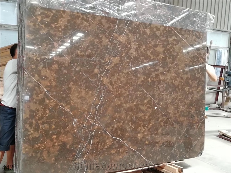 Golden Coffee Marble Slab Wall Floor Tiles